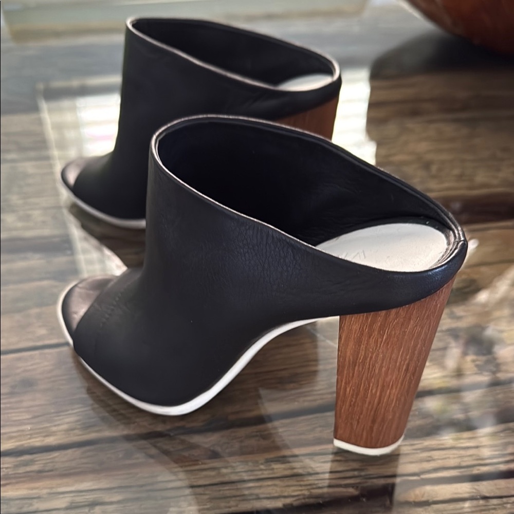 Vince Black Mules with Chunky Heel - Picture 4 of 4